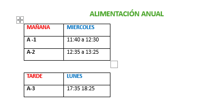 horarios