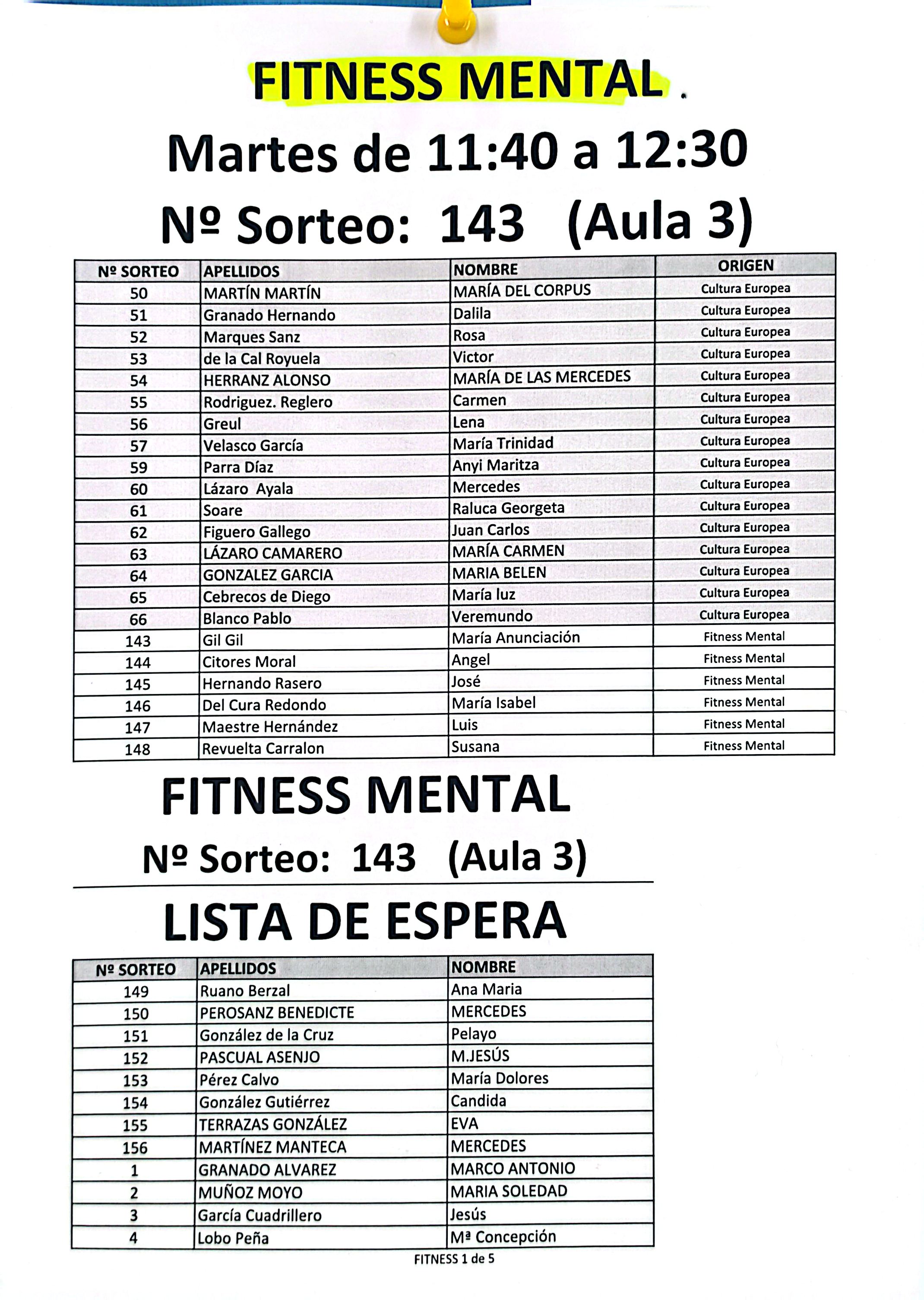 Fitness mental